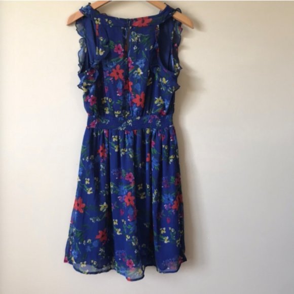 Blue floral dress with fringe - Picture 2 of 4
